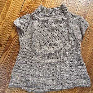 Anthropologie Sparrow cap sleeve mocha brown wool/cashmere blend sweater.  Med.